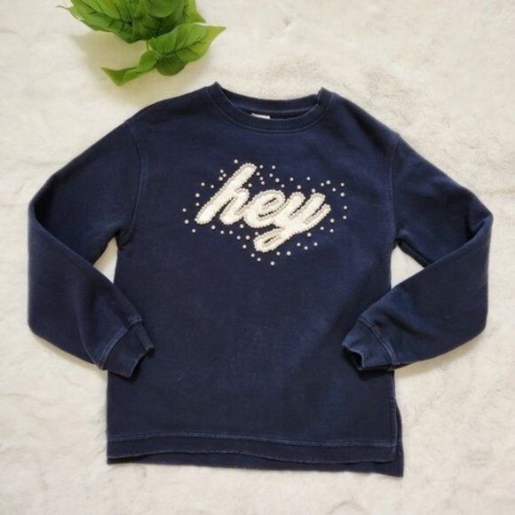 Zara Navy White Hey Sweatshirt size 13-14 - Picture 2 of 8